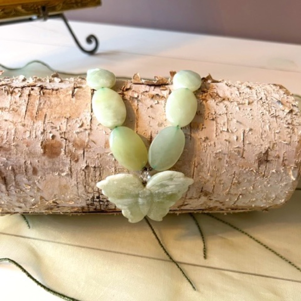 Green Jade Butterfly Necklace
